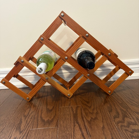 Sears Foldable Wooden Wine Rack Kitchen Storage - Picture 3 of 10